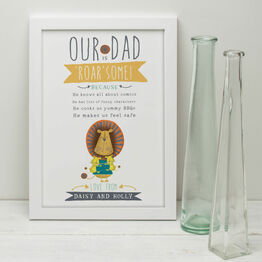 'Our Dad Is Roar Some' Personalised Print For Fathers