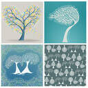 Illustrated Trees Greetings Cards (Set Of Four) additional 3