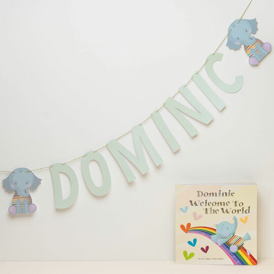 Personalised 'Welcome To The World' Themed Name Bunting
