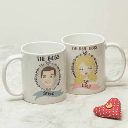 His & Hers Personalised Illustrated Mugs
