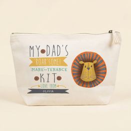 Personalised 'Roar Some' Washbag For Dad