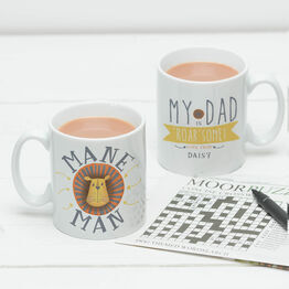 Personalised 'Roar Some' Mane Man Mug For Dads