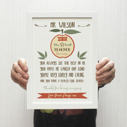 Personalised Illustrated 'The Best Teacher' Print
