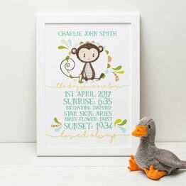'The Day You Were Born' Personalised New Baby Print