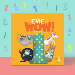 'Wow You're One' 1st Birthday Children's Book alternative