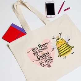 Personalised Queen Bee Tote Bag For Mum alternative