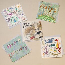 Illustrated Birthday Cards (Set Of Five) alternative