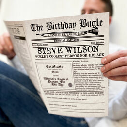 'The Birthday Bugle' Personalised Newspaper For Him