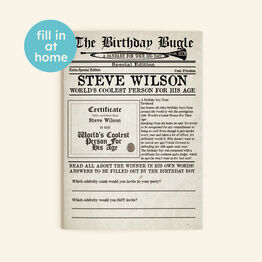 'The Birthday Bugle' Personalised Newspaper For Him