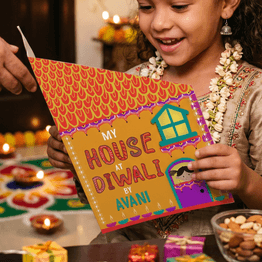 Personalised 'My House At Diwali' A4 Book alternative