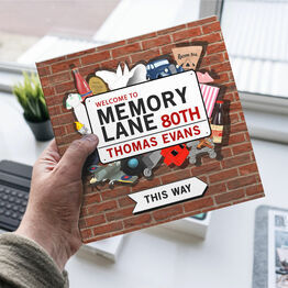 Personalised 80th Birthday 'Memory Lane' Book