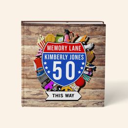 Personalised 'Memory Lane' 50th Birthday Book US Edition