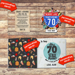 Personalised 'Memory Lane' 70th Birthday Book US Edition alternative