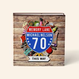 Personalised 'Memory Lane' 70th Birthday Book US Edition