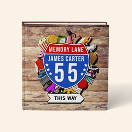 Personalised 'Memory Lane' 55th Birthday Book US Edition
