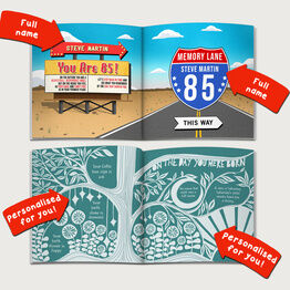 Personalised 'Memory Lane' 85th Birthday Book US Edition alternative