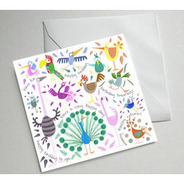 Happy Birdday Illustrated Birthday Card alternative
