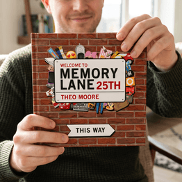 Personalised 'Memory Lane' 25th Birthday Book alternative