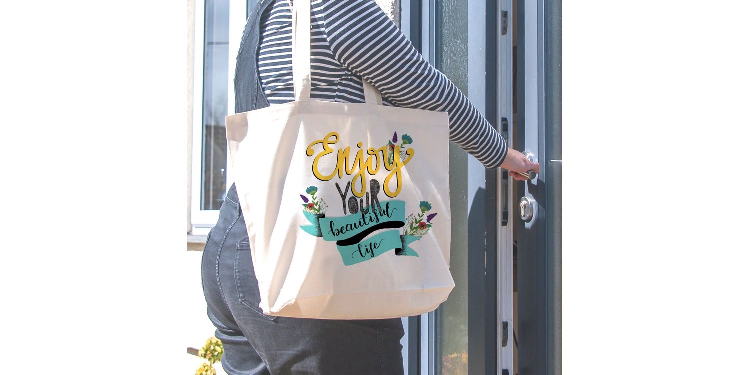 Enjoy Your Beautiful Life Illustrated Tote Bag from £14.00