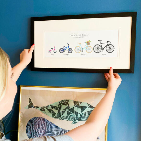 Personalised Family Bicycle Art Print
