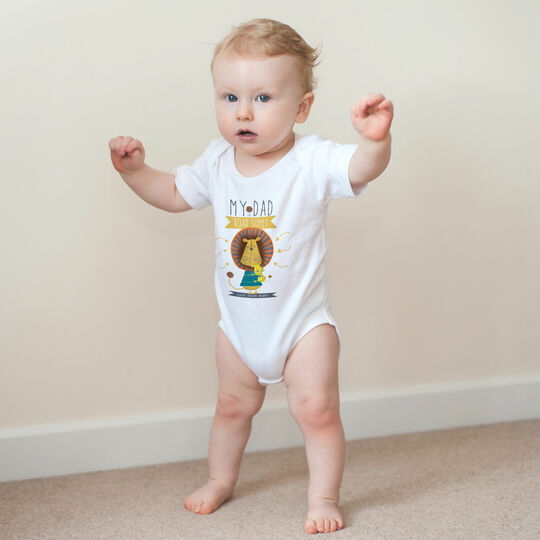 Personalised 'My Dad is Roar Some' Baby Grow