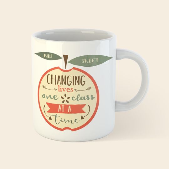 Personalised Illustrated Teachers Mug