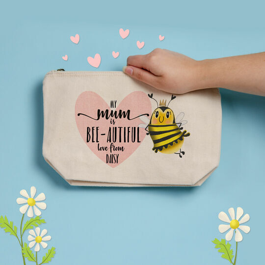 Personalised Bee-utiful Make Up Bag For Mum