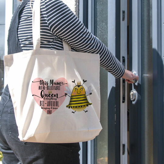 Personalised Queen Bee Tote Bag For Mum