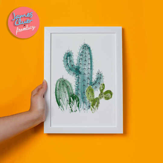 'Cactus' Illustrated Print by James Cluer
