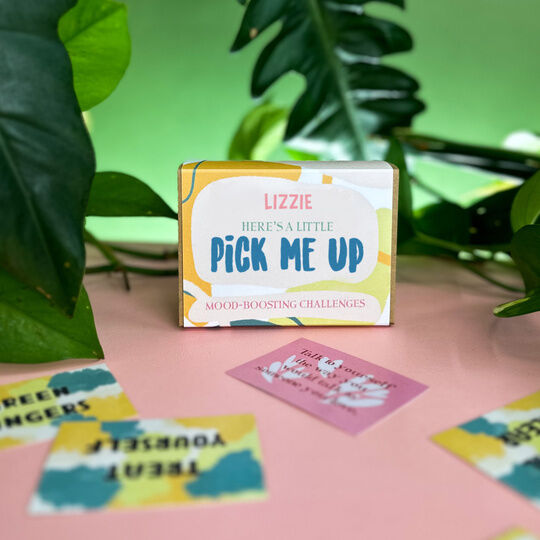 Personalised 'Pick Me Up' Mood Boosting Card Box