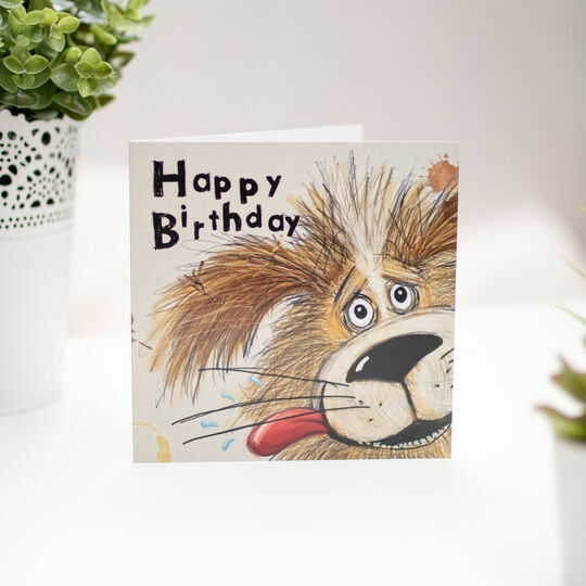 Birthday Mutt Illustrated Birthday Card