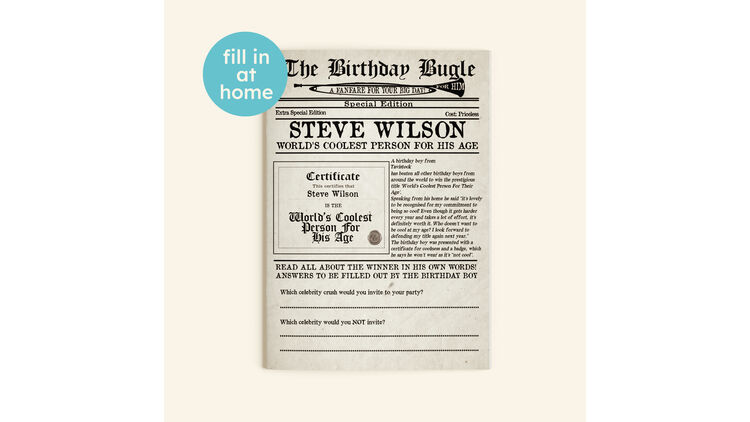 'The Birthday Bugle' Personalised Newspaper For Him