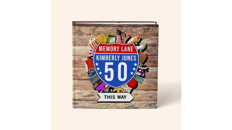 Personalised 'Memory Lane' 50th Birthday Book US Edition