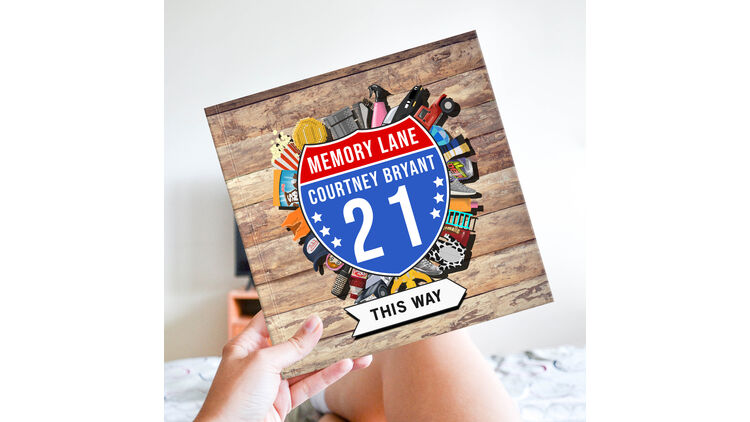 Personalised 'Memory Lane' 21st Birthday Book US Edition