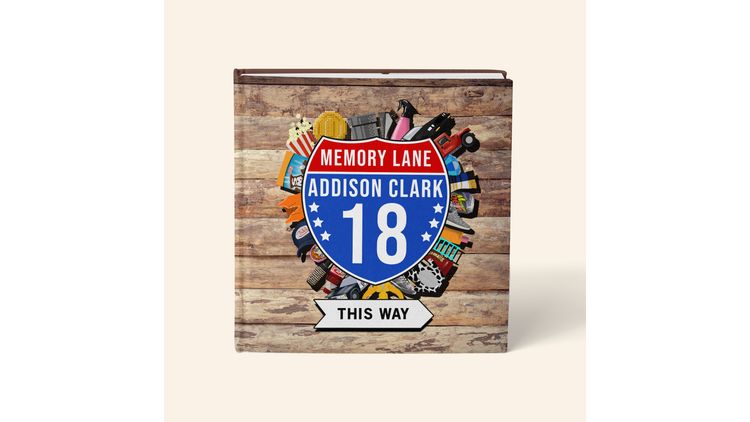 Personalised 'Memory Lane' 18th Birthday Book US Edition