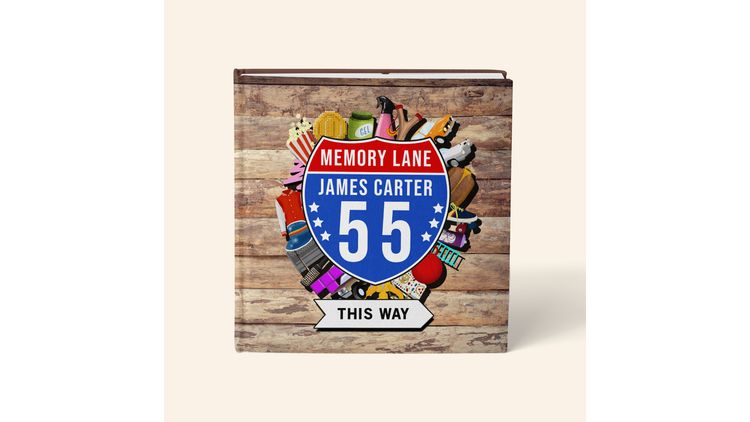 Personalised 'Memory Lane' 55th Birthday Book US Edition
