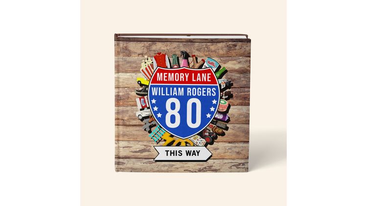 Personalised 'Memory Lane' 80th Birthday Book US Edition